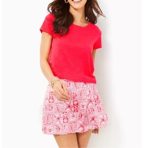 Brand New Lilly Pulitzer Etta Scoop-Neck Top in Mizner Red, XL